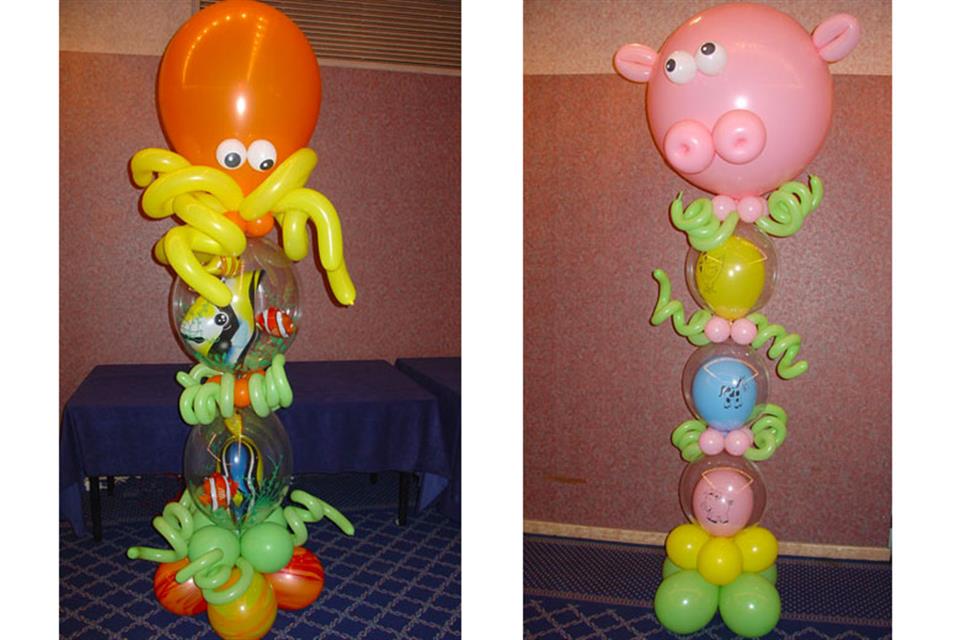 Επιδαπέδια σύνθεση από μπαλόνια με ζωάκια από Triki Fun